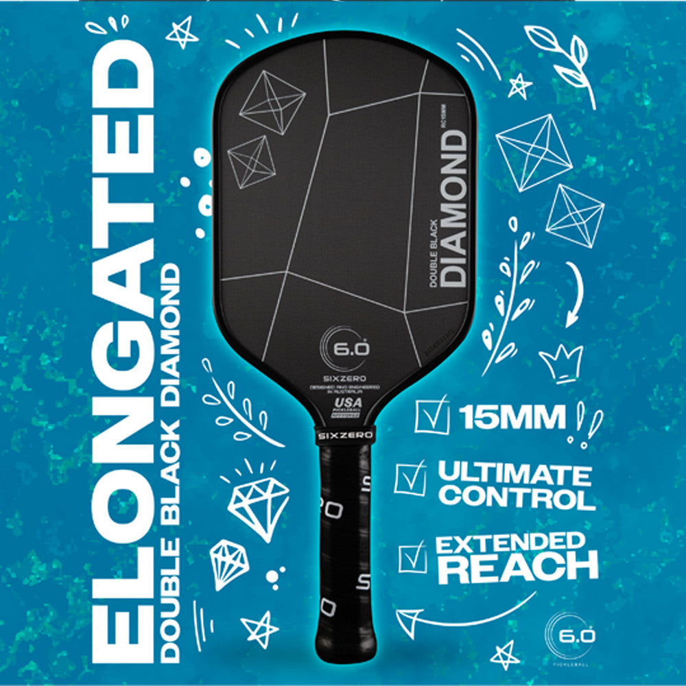 Six Zero Double Black Diamond Elongated Pickleball Paddle | Pickleball Sports Great Value
