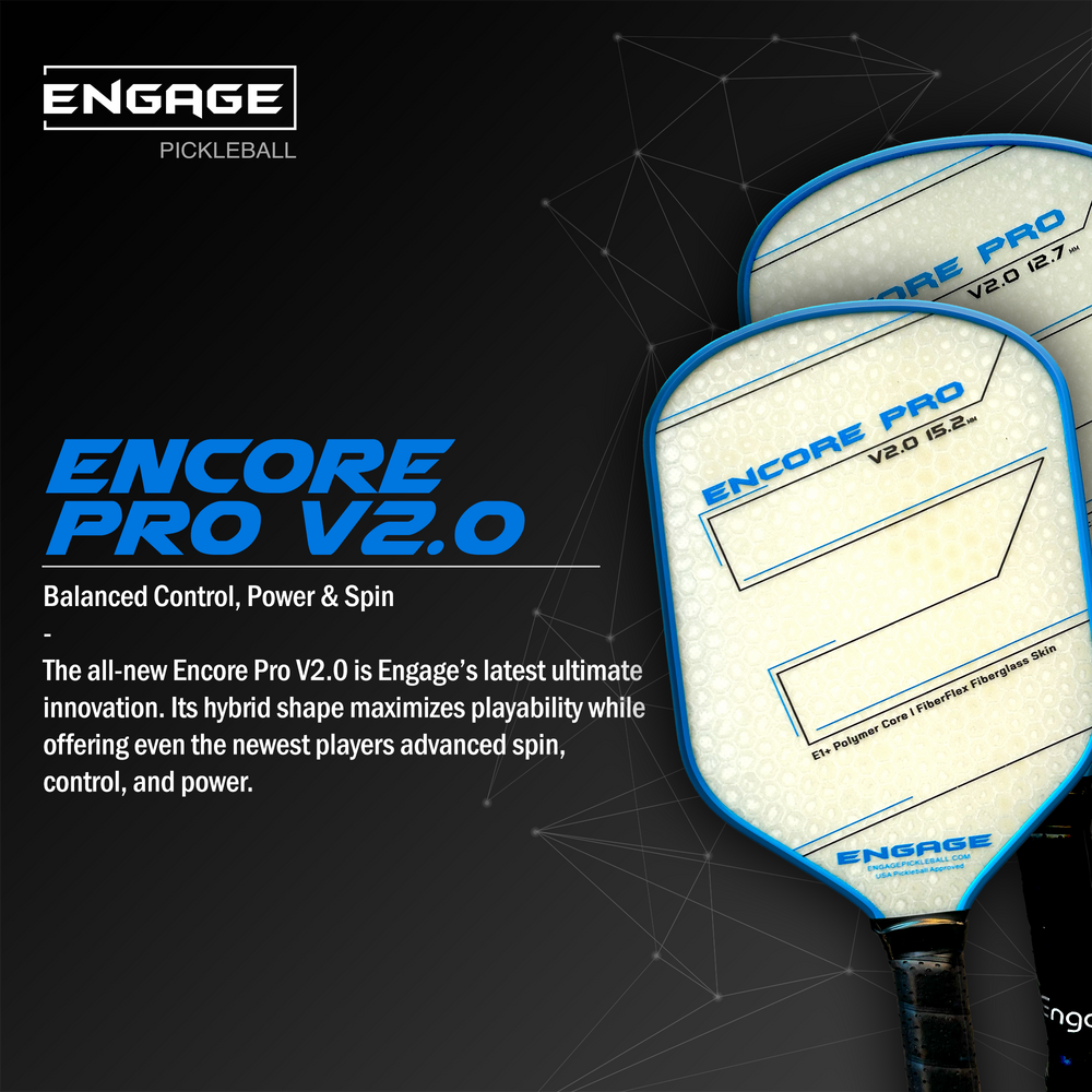 Engage Encore Pro V2.0 12.7mm Pickleball Paddle | Pickleball Sports Great Value