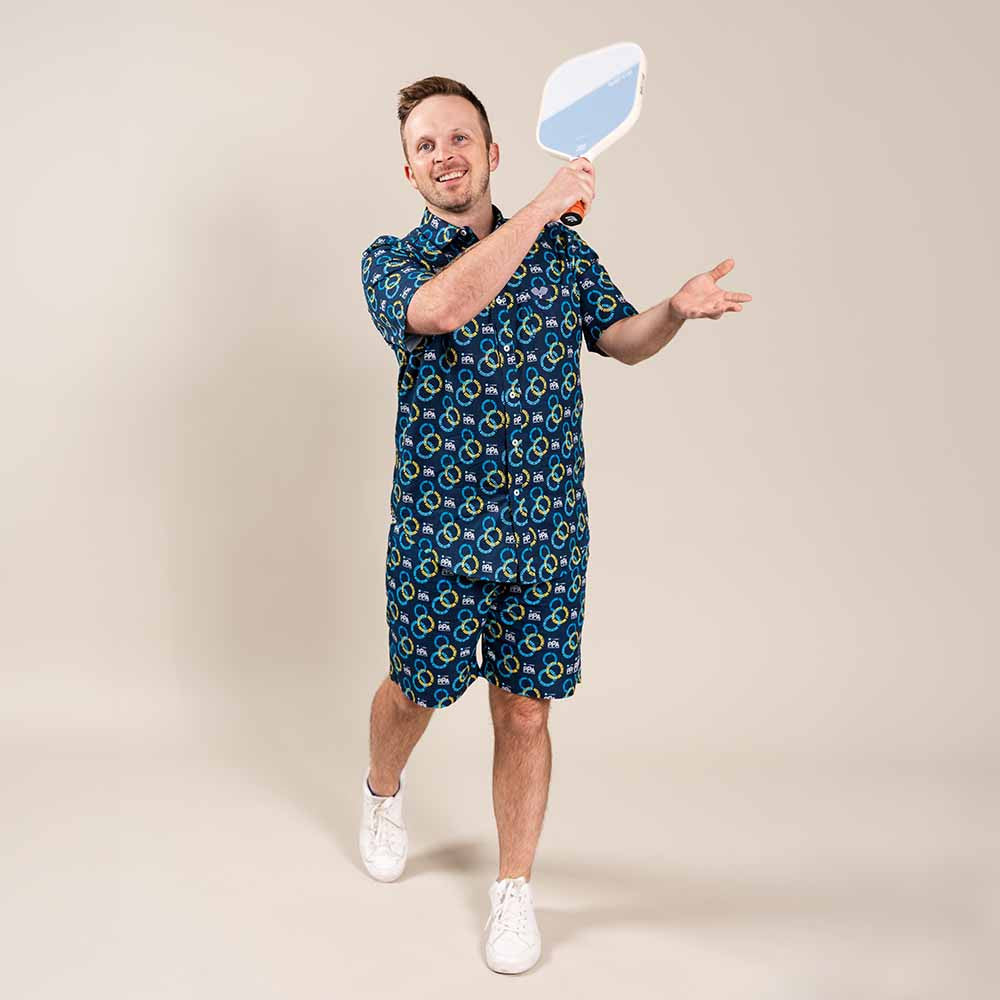 PPa Circle Short Sleeve Button Down Shirt - Unisex | Pickleball Sports Everyday