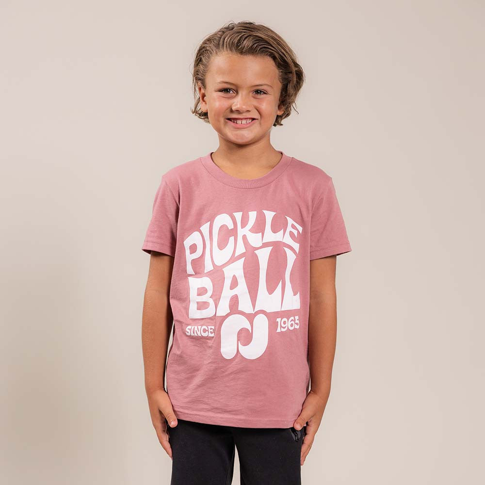 Heritage Pickle-ball Groovy T-Shirt - Youth | Pickleball Sports Everyday