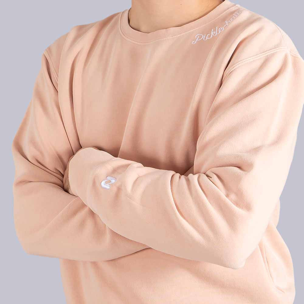 Heritage Pickle-ball Embroidered Cursive Crew Neck Sweatshirt | Pickleball Sports Value