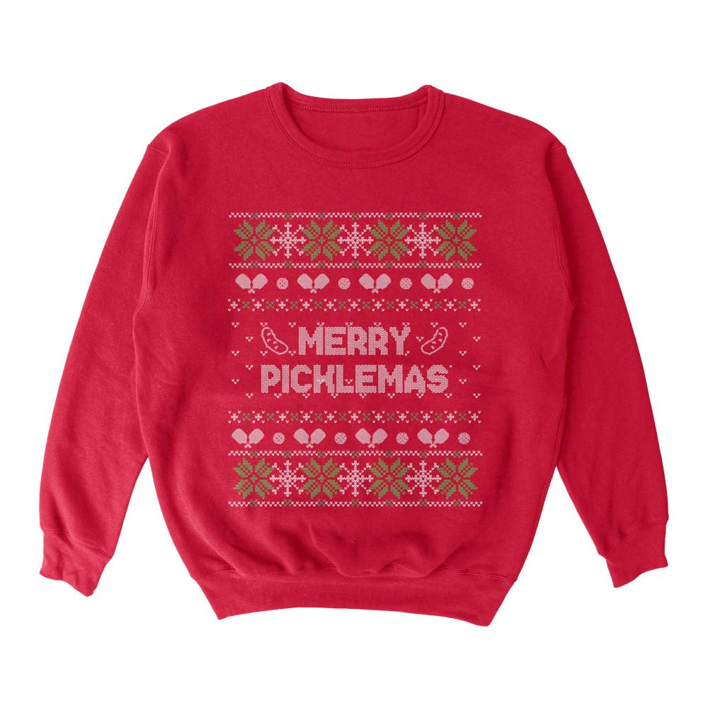 Wallflower Merry Xmas Fairisle Crewneck Sweatshirt - Unisex | Pickleball Sports Great Value