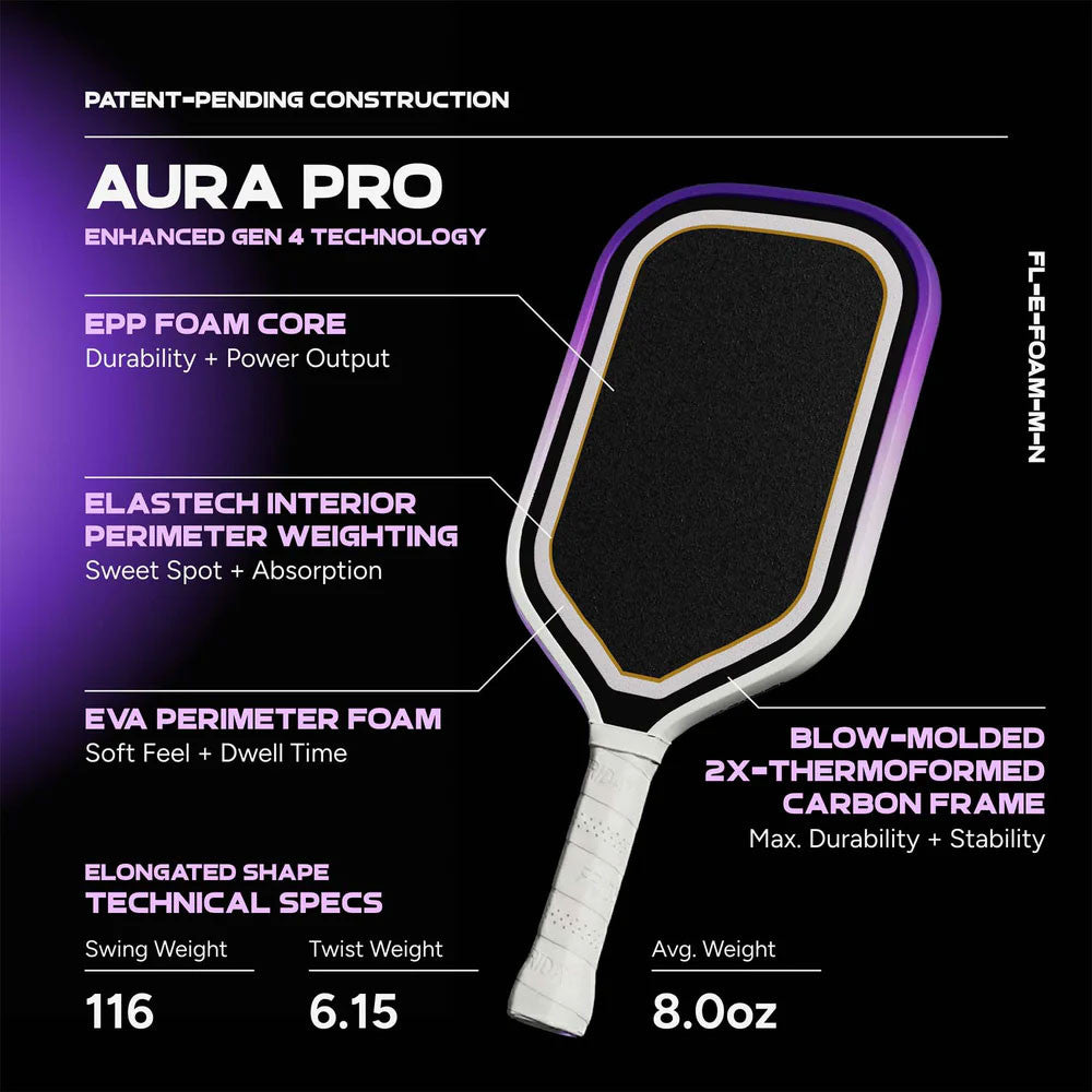 FRIDAY Aura Pro Elongated Pickleball Paddle | Pickleball Sports Great Value