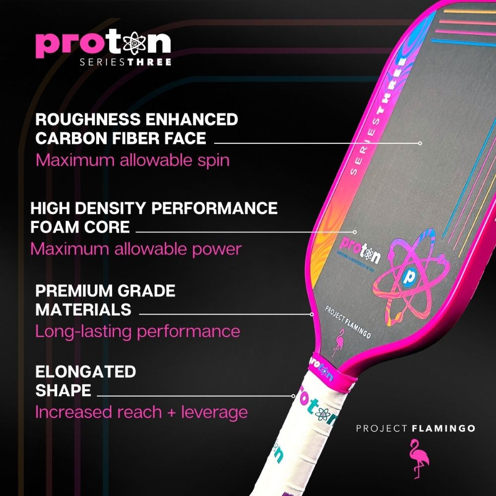 Proton Series Three Pickleball Paddle - Project Flamingo | Pickleball Sports Classic
