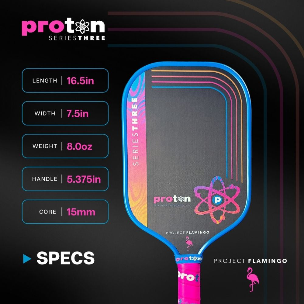 Proton Series Three Pickleball Paddle - Project Flamingo | Pickleball Sports Classic