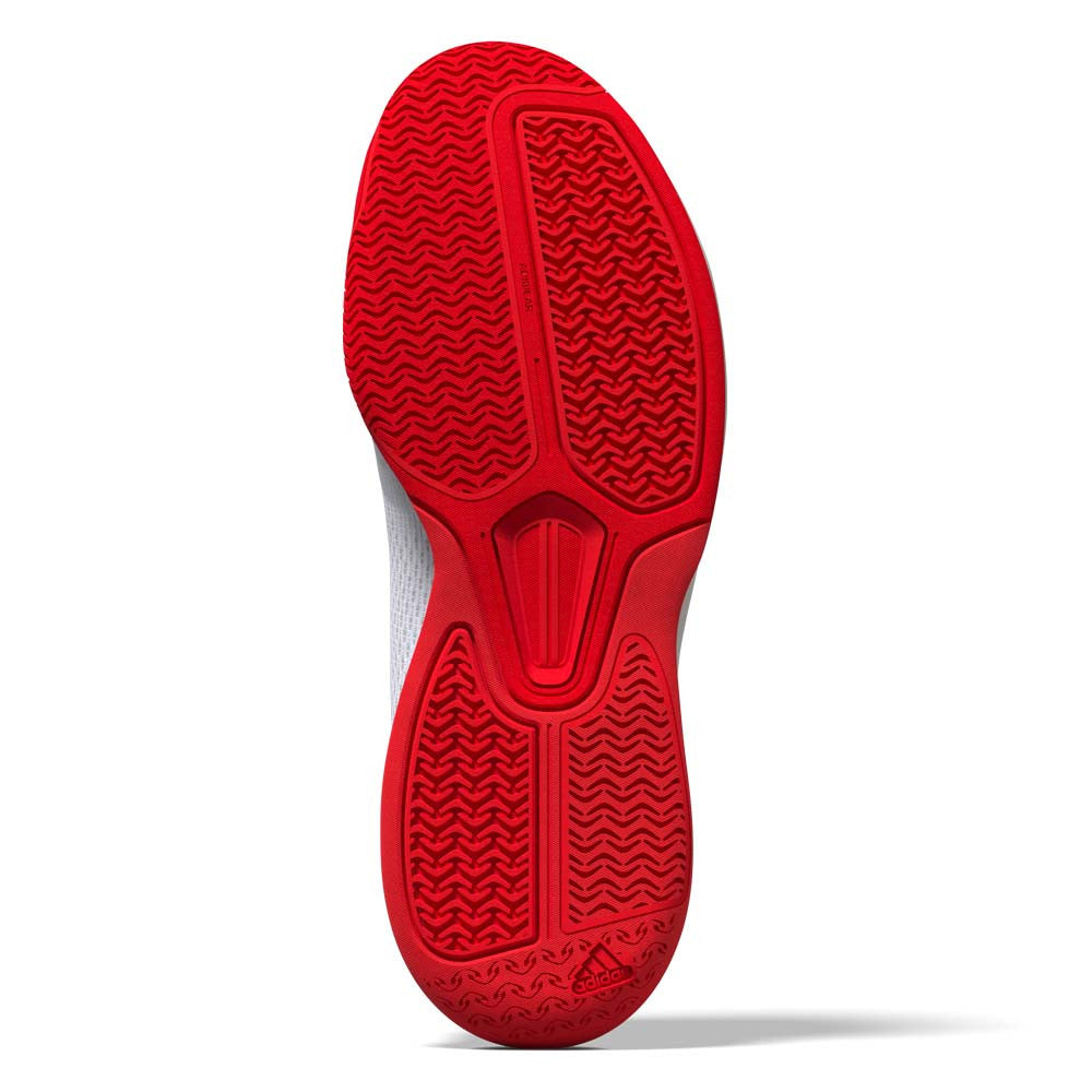 adidas White/Silver/Red Courtflash  Pickleball Shoe | Pickleball Sports Customer Favorite