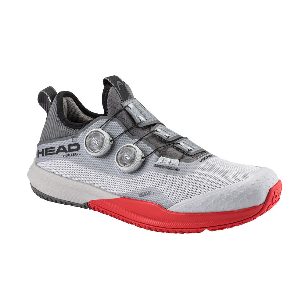 HEAD Motion Pro BOA Pickleball Shoe, Light Grey/Red | Pickleball Sports Essential