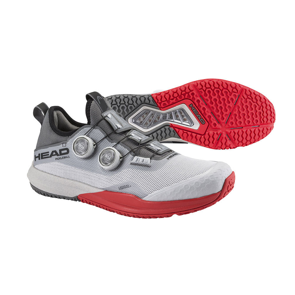 HEAD Motion Pro BOA Pickleball Shoe, Light Grey/Red | Pickleball Sports Essential