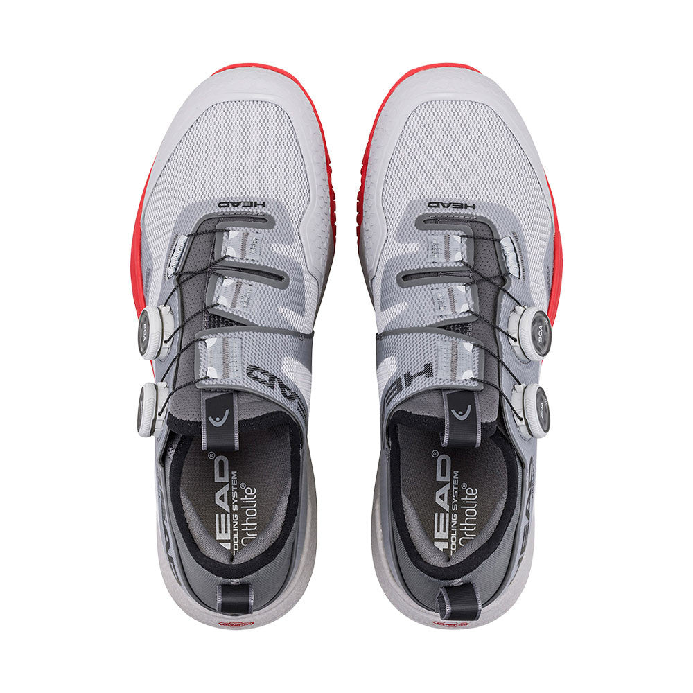 HEAD Motion Pro BOA Pickleball Shoe, Light Grey/Red | Pickleball Sports Essential