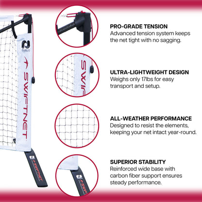 SwiftNet 2.1 Portable Pickleball Net | Pickleball Sports Value