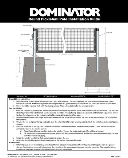 Dominator Permanent Pickleball Net Post System | Pickleball Sports Trusted
