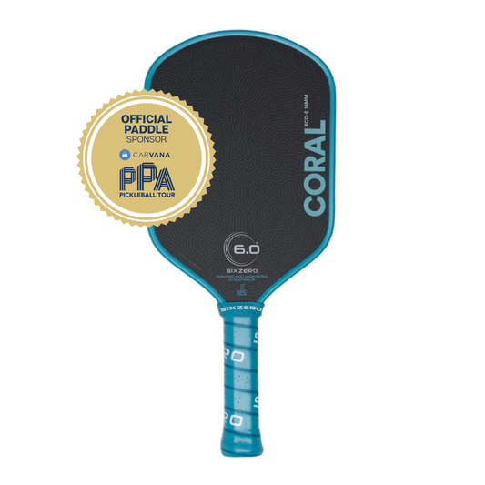 Six Zero Coral 16mm Elongated Pickleball Paddle | Pickleball Sports Essential