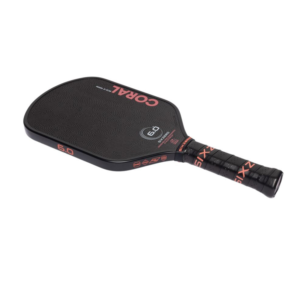 Six Zero Coral 16mm Elongated Pickleball Paddle | Pickleball Sports Essential