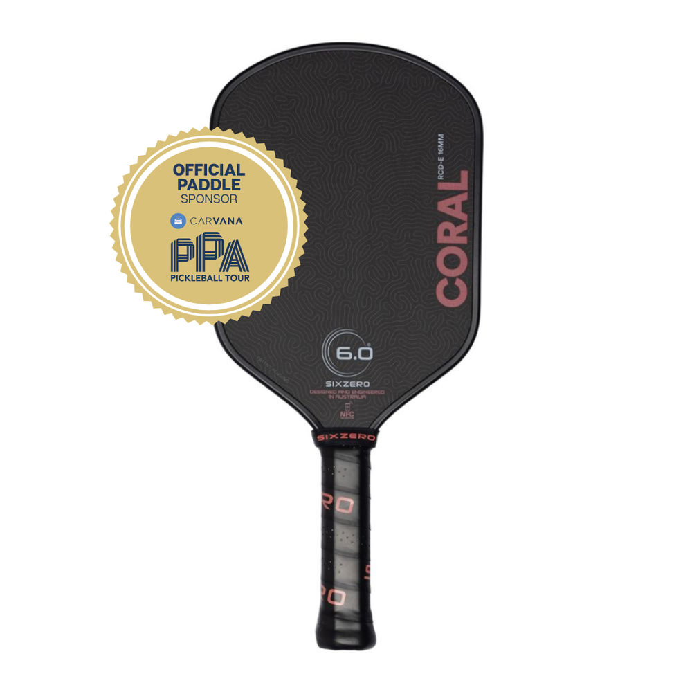 Six Zero Coral 16mm Elongated Pickleball Paddle | Pickleball Sports Essential