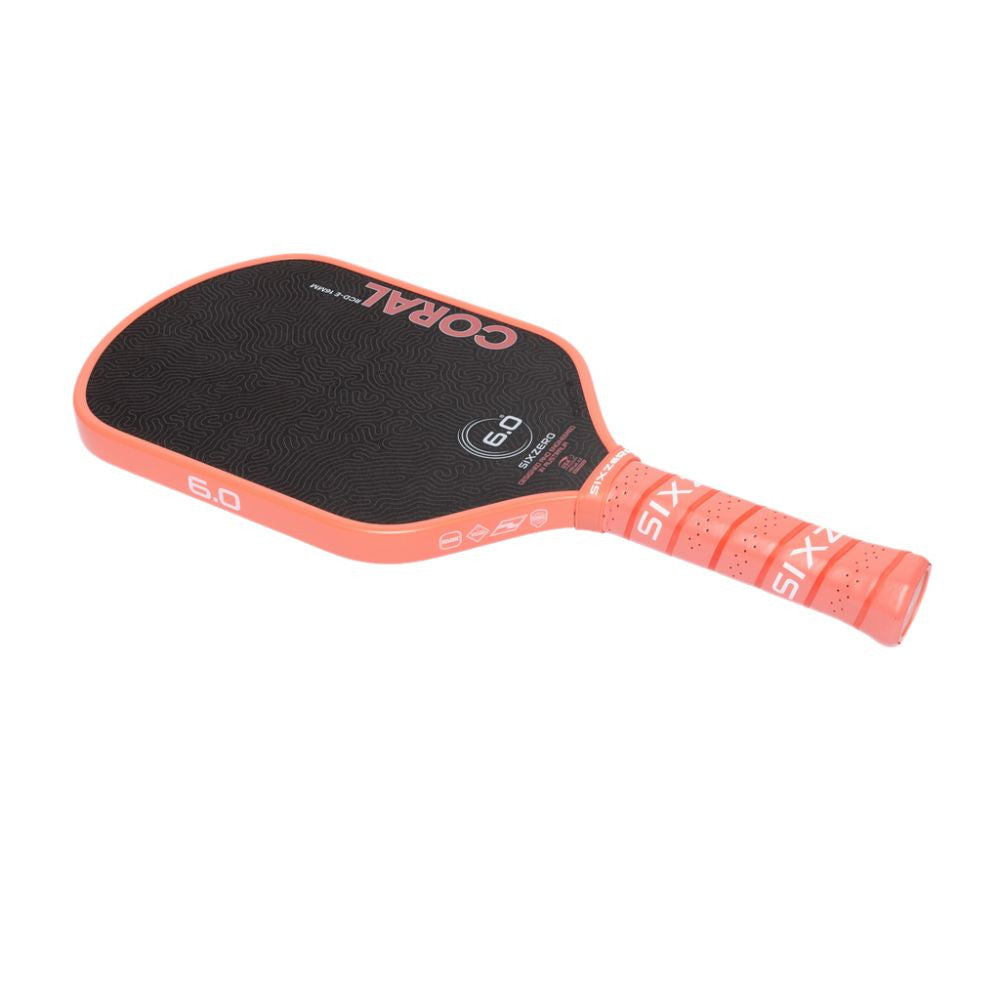Six Zero Coral 16mm Elongated Pickleball Paddle | Pickleball Sports Essential