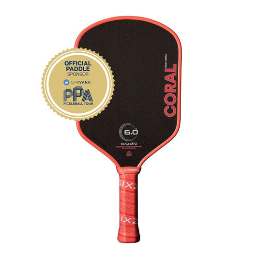 Six Zero Coral 16mm Hybrid Pickleball Paddle | Pickleball Sports Everyday