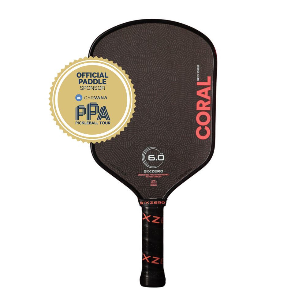 Six Zero Coral 16mm Hybrid Pickleball Paddle | Pickleball Sports Everyday