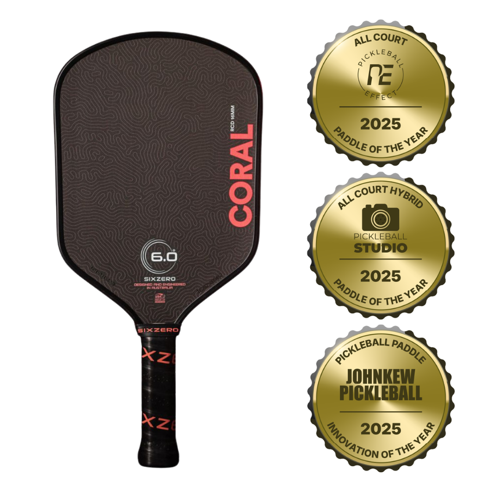 Six Zero Coral 16mm Hybrid Pickleball Paddle | Pickleball Sports Everyday