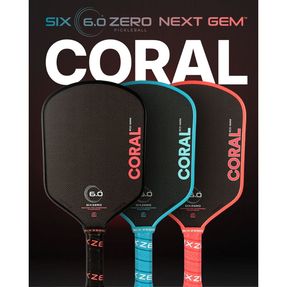 Six Zero Coral 16mm Hybrid Pickleball Paddle | Pickleball Sports Everyday