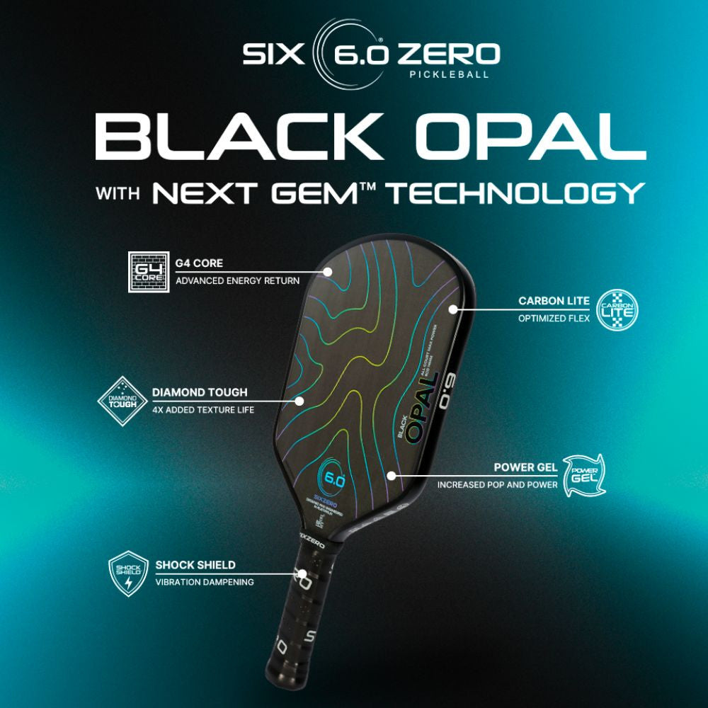 Six Zero Black Opal Pickleball Paddle | Pickleball Sports Value