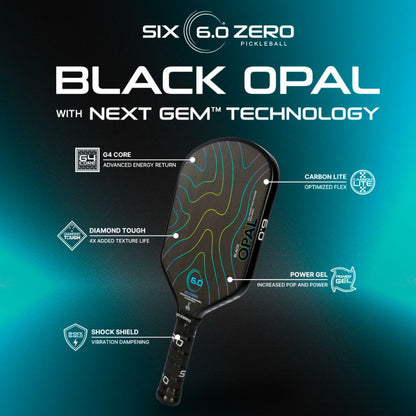 Six Zero Black Opal Pickleball Paddle | Pickleball Sports Value