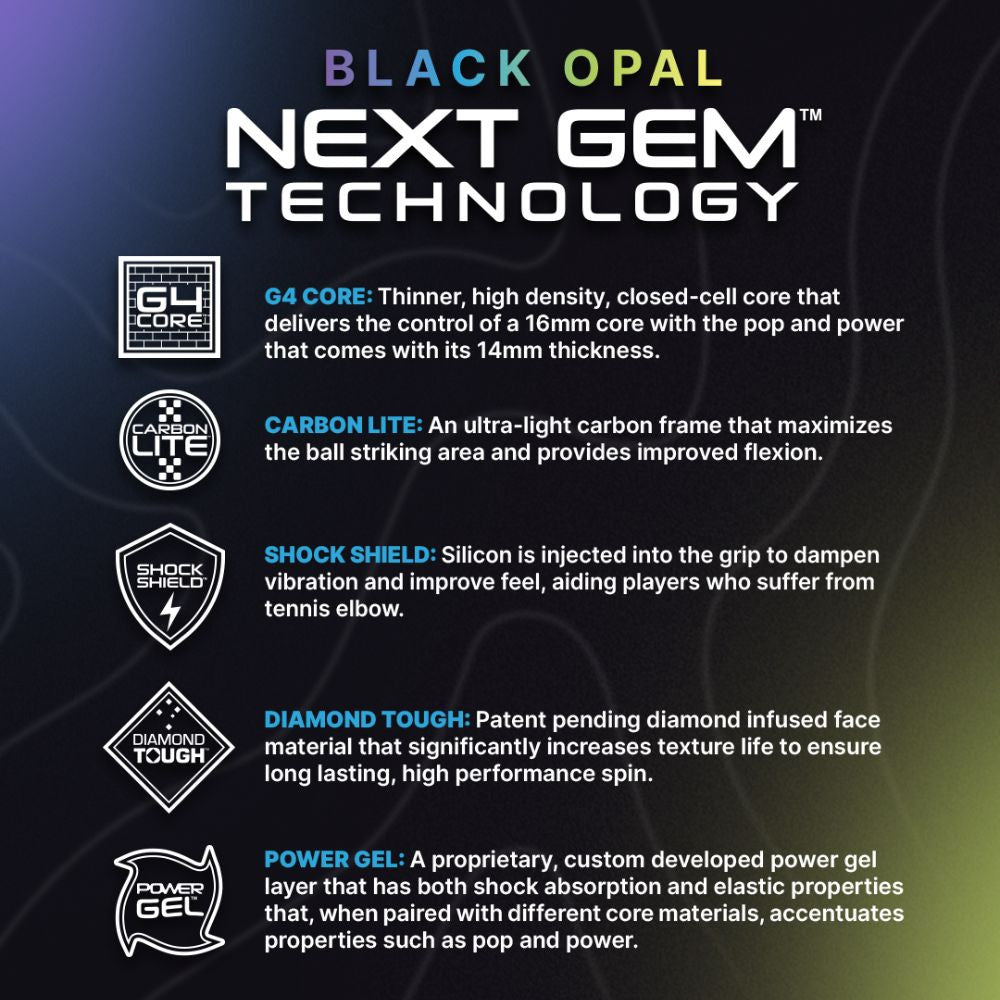 Six Zero Black Opal Pickleball Paddle | Pickleball Sports Value