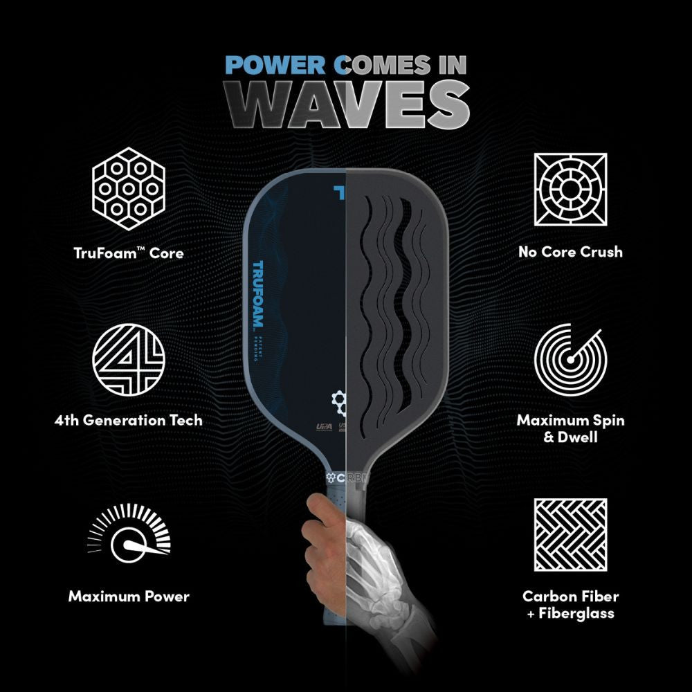 CRBN TruFoam Waves 2 Square Pickleball Paddle | Pickleball Sports Great Value