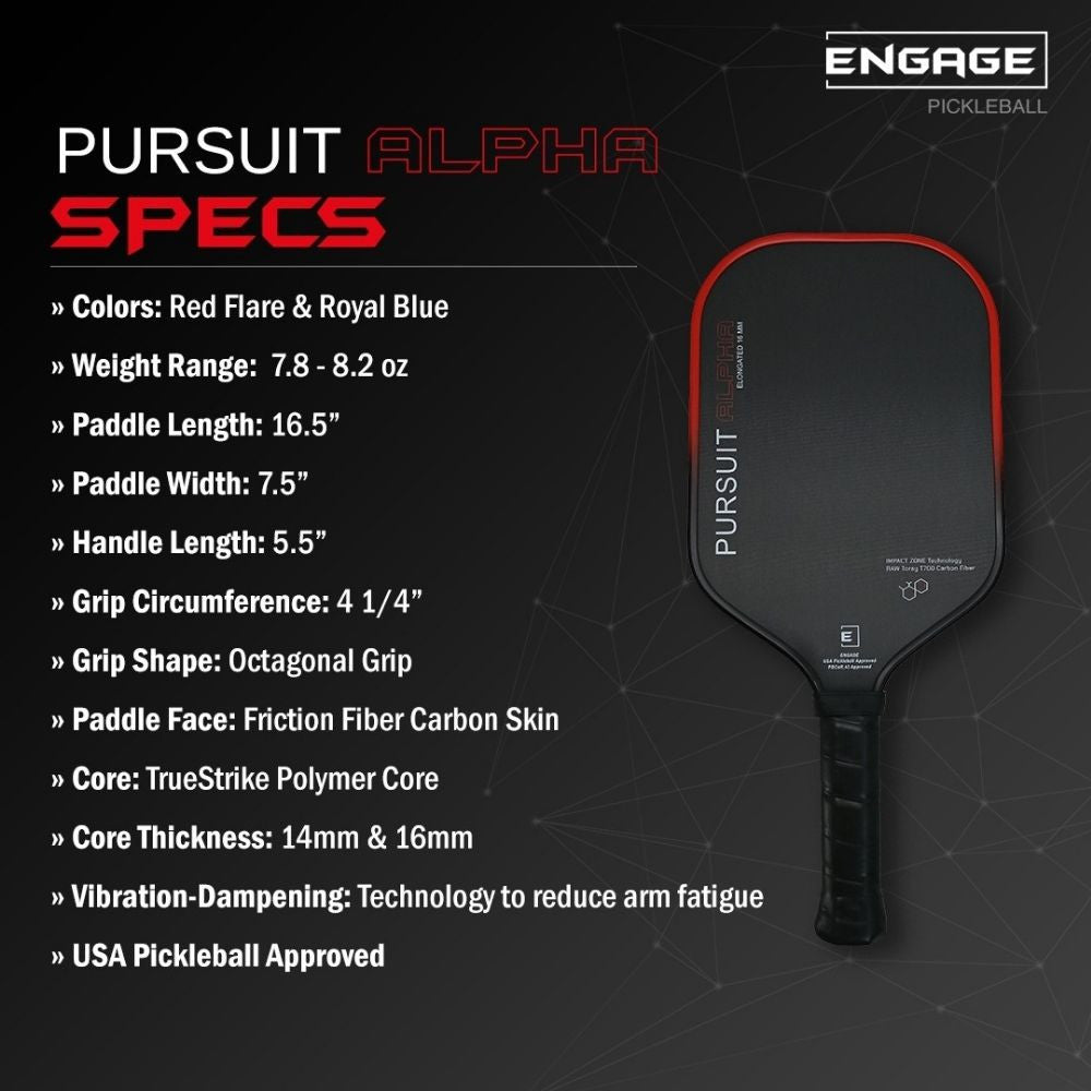 Engage Pursuit Alpha 14mm Pickleball Paddle | Pickleball Sports Customer Favorite