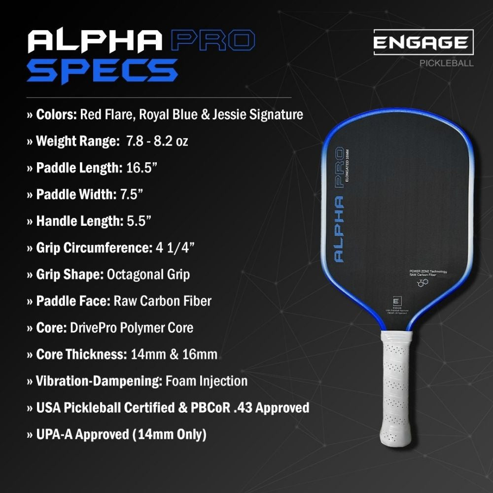 Engage Pursuit Alpha Pro 14mm Pickleball Paddle | Pickleball Sports Top Pick