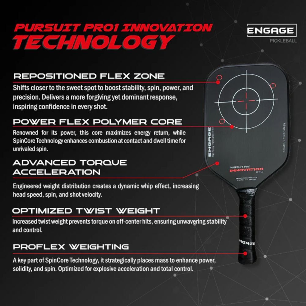 Engage Pursuit Pro1 Innovation 12.7mm Pickleball Paddle | Pickleball Sports Classic