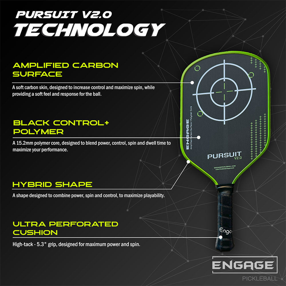 Engage Pursuit V2.0 Pickleball Paddle | Pickleball Sports Trusted