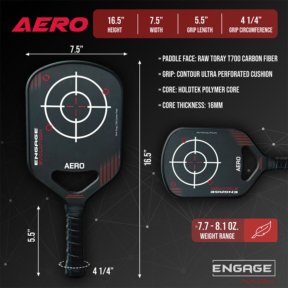 Engage Evolution Aero Pickleball Paddle | Pickleball Sports Customer Favorite