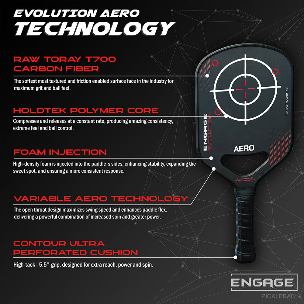 Engage Evolution Aero Pickleball Paddle | Pickleball Sports Customer Favorite