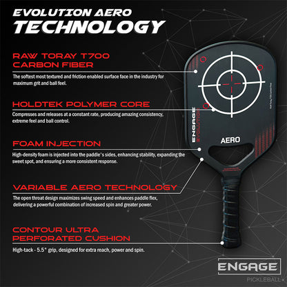 Engage Evolution Aero Pickleball Paddle | Pickleball Sports Customer Favorite