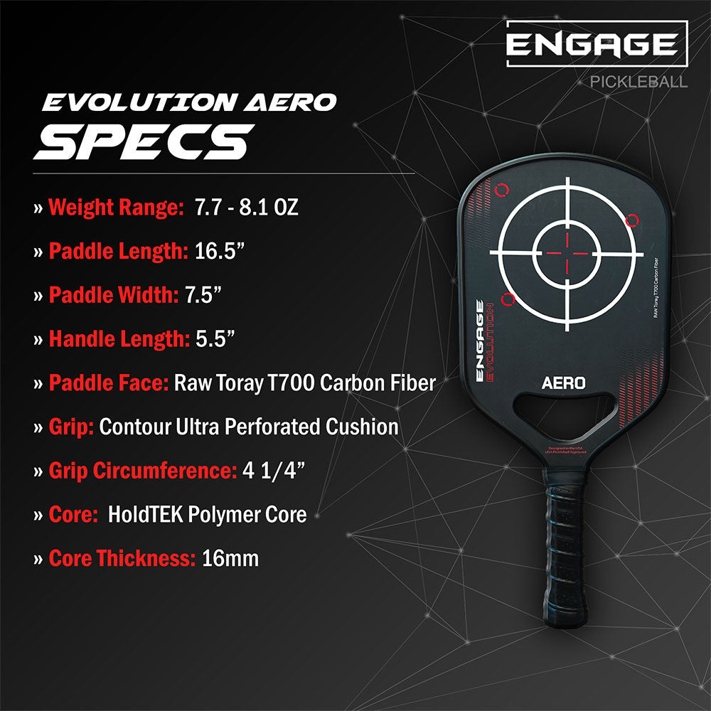 Engage Evolution Aero Pickleball Paddle | Pickleball Sports Customer Favorite