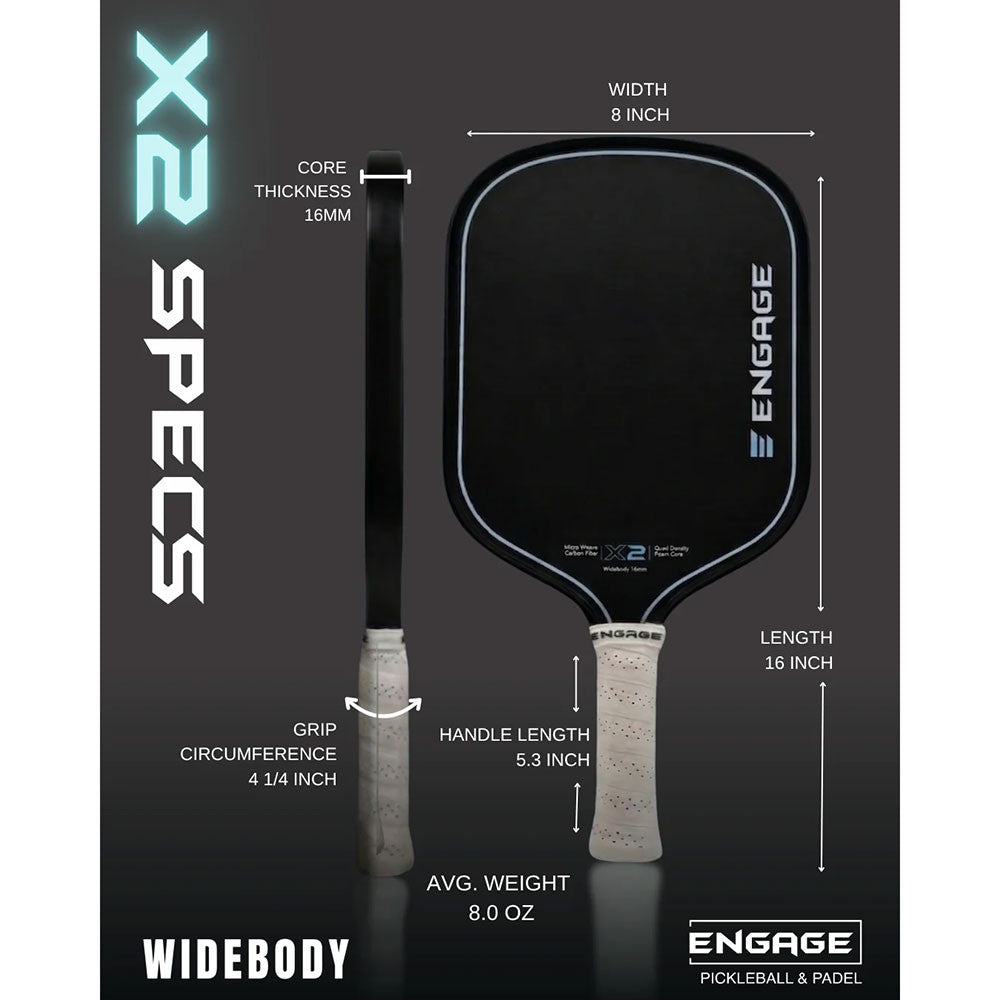 Engage X2 Widebody 16mm Pickleball Paddle | Pickleball Sports Top Pick