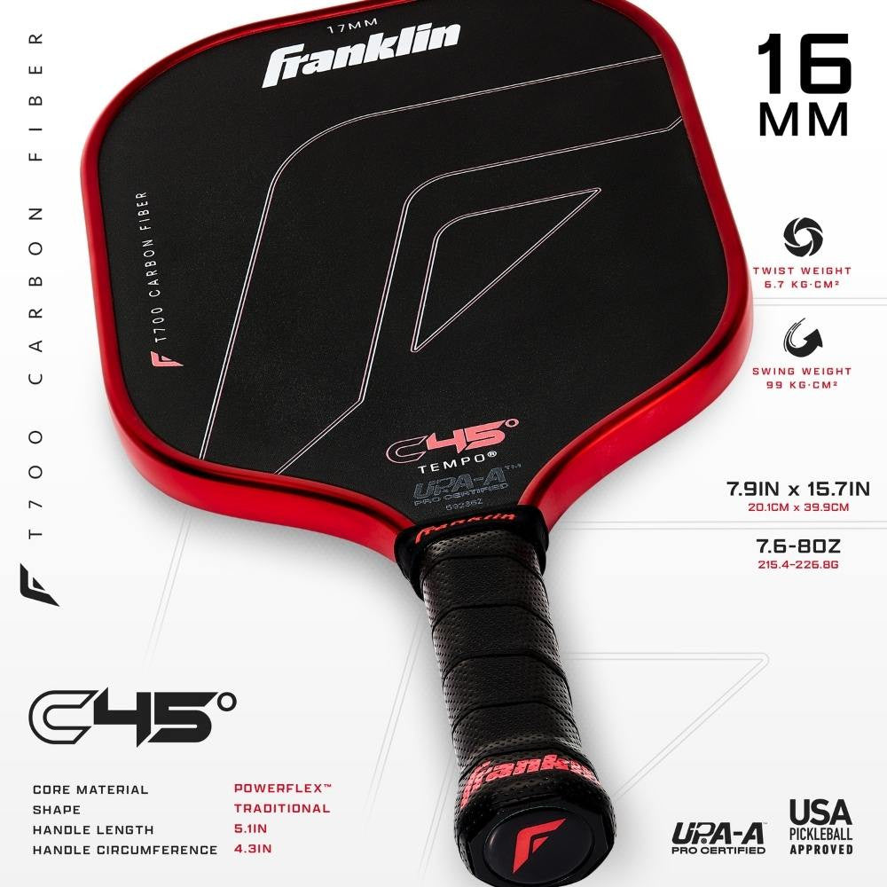 Franklin C45 Tempo 16mm Pickleball Paddle | Pickleball Sports Great Value