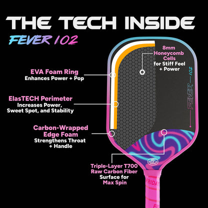 FRIDAY Fever 102 Elongated Pickleball Paddle | Pickleball Sports Trusted