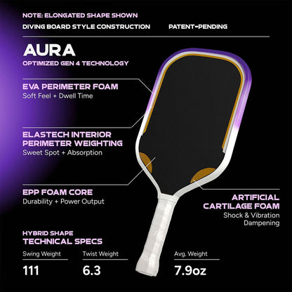 FRIDAY Aura Hybrid Pickleball Paddle | Pickleball Sports Classic