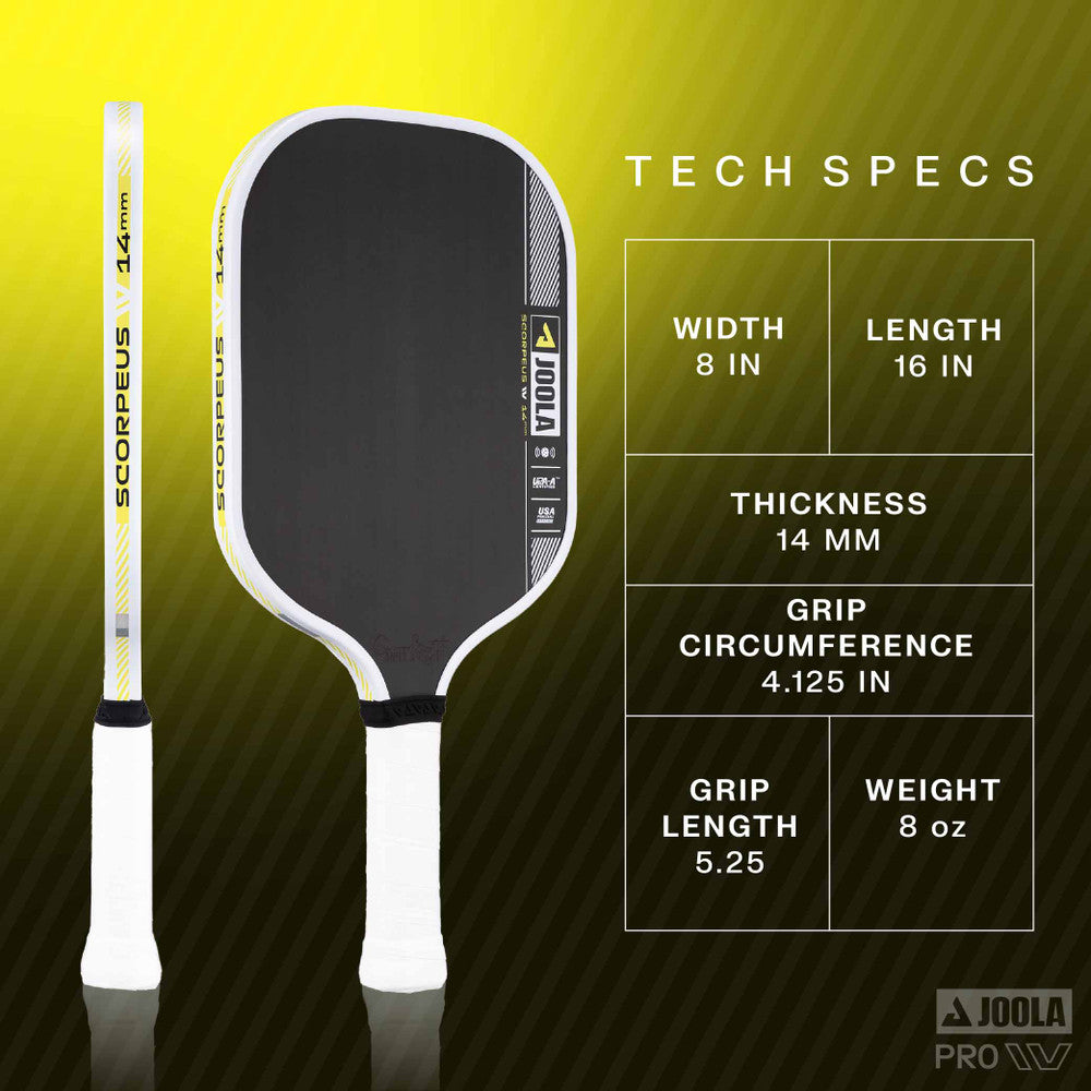 JOOLA Anna Bright Scorpeus Pro IV 14mm Pickleball Paddle | Pickleball Sports Classic