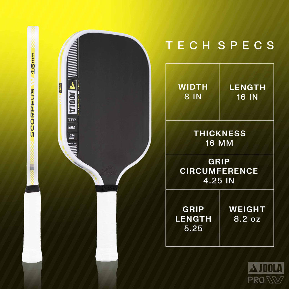 JOOLA Collin Johns Scorpeus Pro IV 16mm Pickleball Paddle | Pickleball Sports Classic
