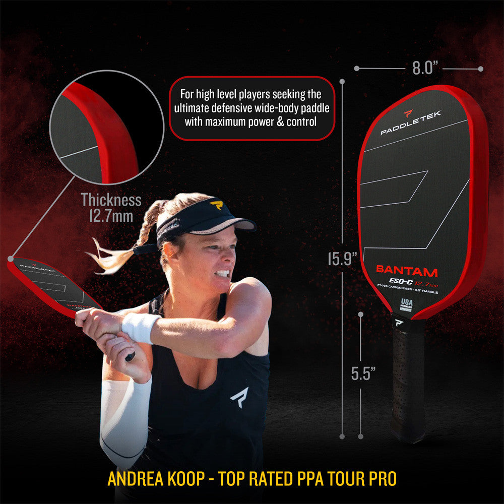 Paddletek Bantam ESQ-C 12.7mm Pickleball Paddle | Pickleball Sports Latest