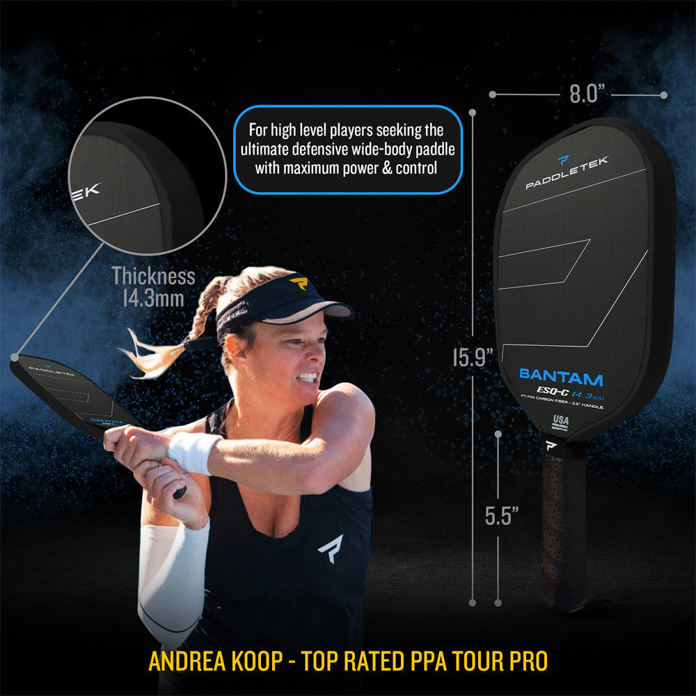 Paddletek Bantam ESQ-C 14.3mm Pickleball Paddle | Pickleball Sports Quality