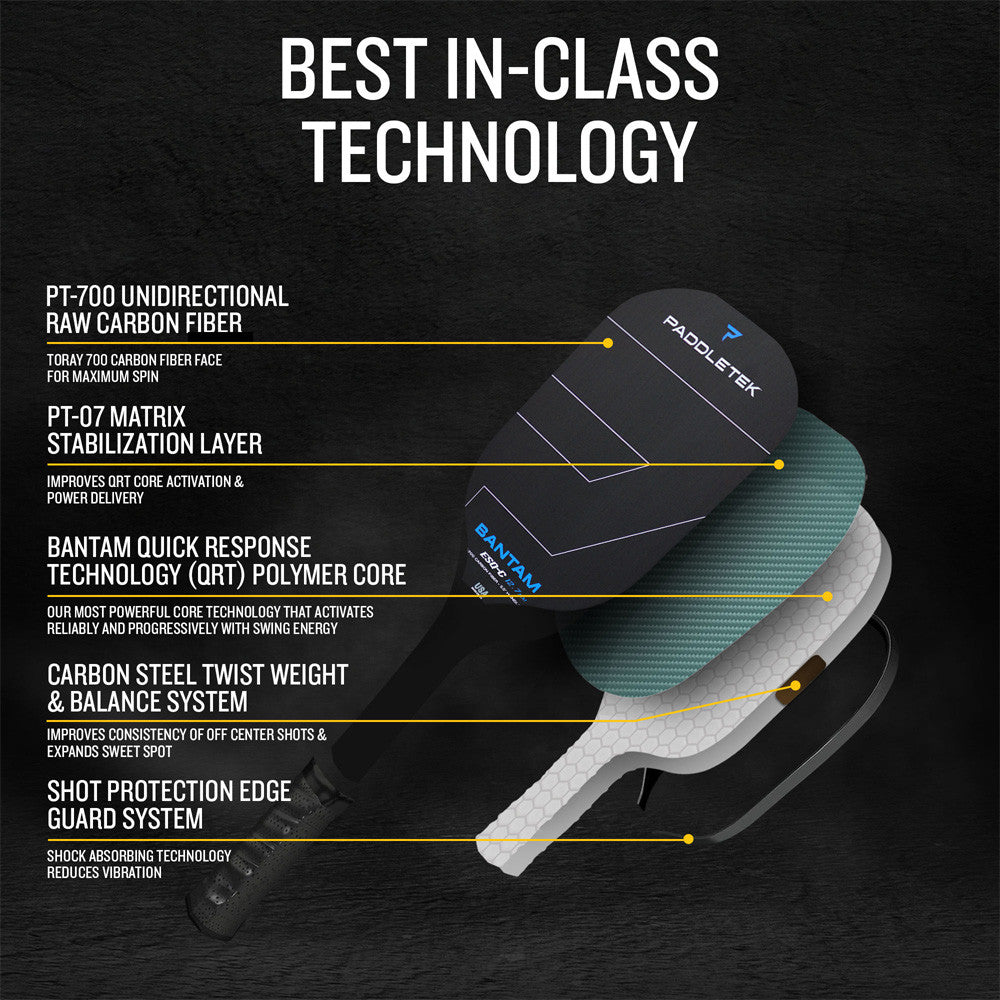 Paddletek Bantam ESQ-C 14.3mm Pickleball Paddle | Pickleball Sports Quality