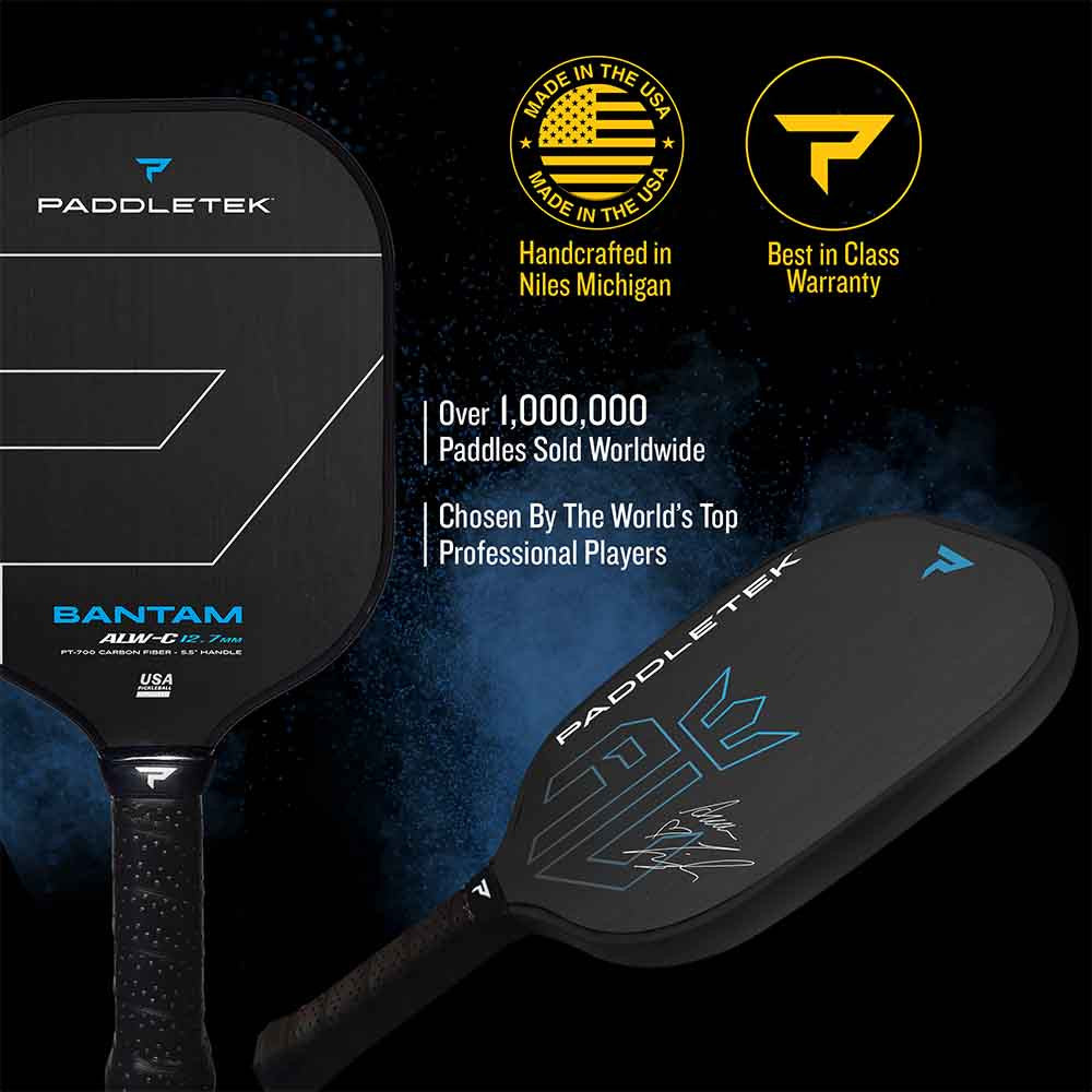 Paddletek Bantam ALW-C Anna Leigh Waters Carbon 12.7mm Paddle | Pickleball Sports Customer Favorite
