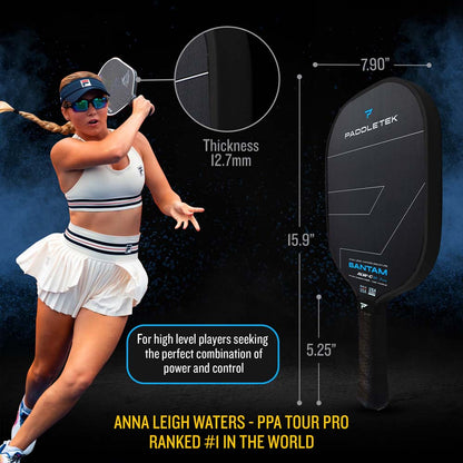 Paddletek Bantam ALW-C Anna Leigh Waters Carbon 12.7mm Paddle | Pickleball Sports Customer Favorite