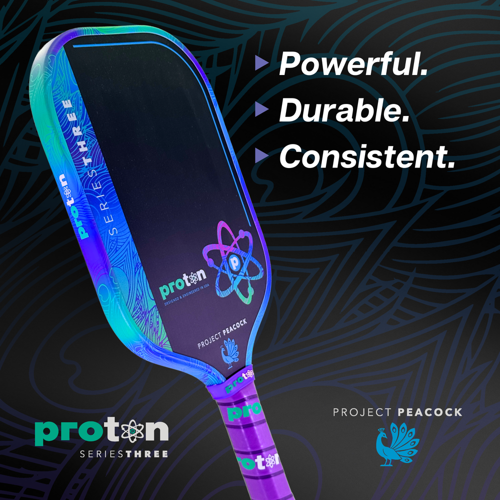 Proton Series Three Project Peacock 15mm Widebody Pickleball Paddle | Pickleball Sports Essential