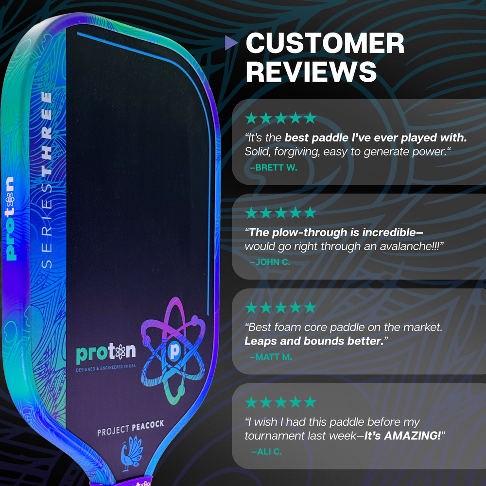 Proton Series Three Project Peacock 13mm Widebody Pickleball Paddle | Pickleball Sports Everyday