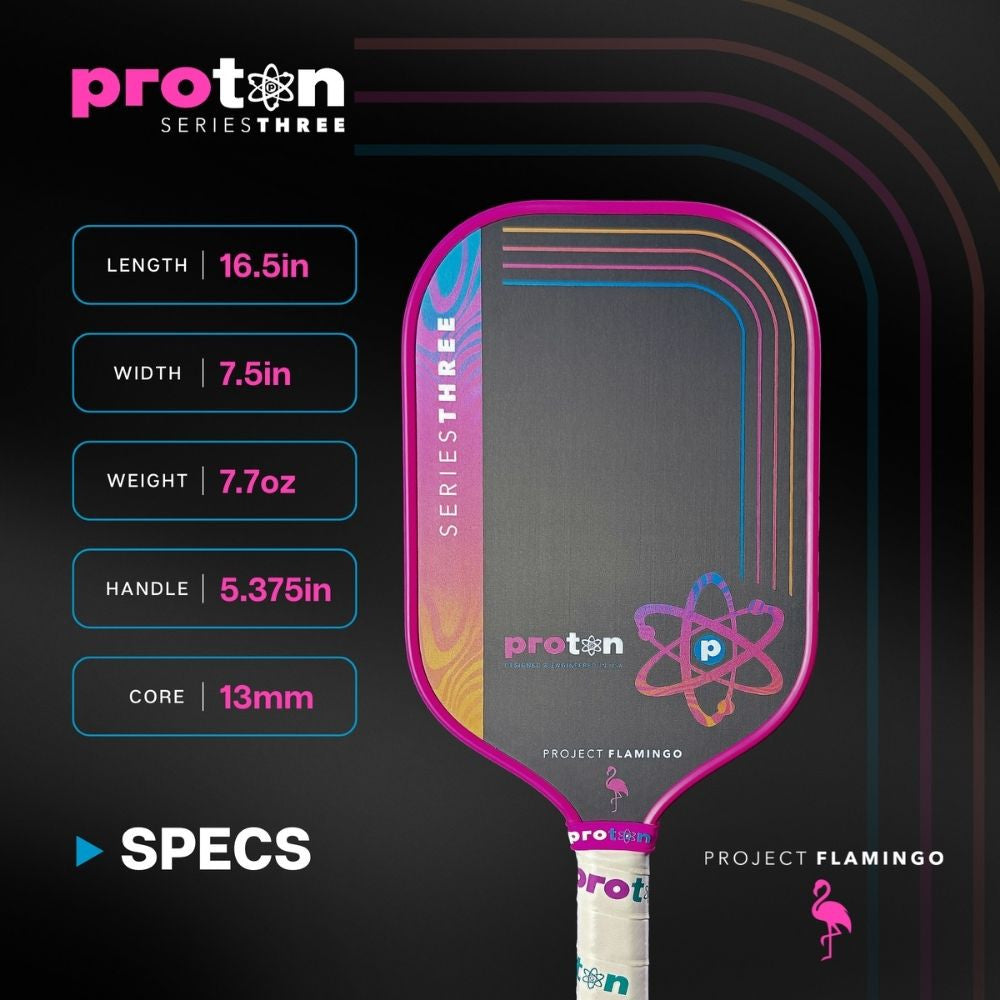 Proton Series Three Project Peacock 13mm Pickleball Paddle | Pickleball Sports Quality