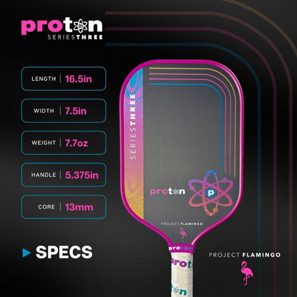 Proton Series Three Project Peacock 13mm Pickleball Paddle | Pickleball Sports Quality